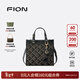 菲安妮（FION）巧錦托特包包新款輕奢大容量手提包斜挎包女情人節禮物 經(jīng)典黑（中包） 中/大包