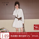 三彩獨醒【萊賽爾】2025秋季新款寬松連衣裙長(cháng)袖直筒裙甜酷F 珍珠白 M 160/84A