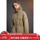 ELLE KIDS童裝 中長(cháng)絎棉派克棉服女童冬季新款巴恩風(fēng)毛領(lǐng)保暖外套