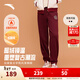 安踏（ANTA）錐形束腳衛褲女款2026新年加絨保暖百搭休閑褲長(cháng)褲162548304N 安可拉紅-2 丨新年紅出圈 M (女165)