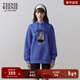 Teenie Weenie小熊女裝秋季時(shí)尚簡(jiǎn)約休閑學(xué)院風(fēng)寬松連帽衛衣上衣女 藍色 S (160)