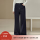 纖莉秀【內里抓毛保暖闊腿褲】大碼女裝深藍色牛仔褲胖mm冬裝新款5378 深藍色 33/2XL
