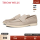 THOM WILLS便士樂(lè )福鞋男春季商務(wù)休閑皮鞋一腳蹬軟底男鞋反絨皮真皮豆豆鞋 灰白色A8134 41 /7.5碼