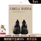 CAMILA KSENIA輕奢品牌樂(lè )福鞋子女士2025新款冬季單鞋時(shí)尚小個(gè)子增高厚底小皮鞋 黑色啞光 36