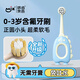 皓齒良品 免吐水【含氟牙刷】幼兒童牙刷1到3歲嬰幼兒寶寶牙刷乳牙刷小孩 0-3歲【含氟超柔】小圓頭 2支 （藍色）