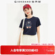 佐丹奴短袖t恤女純棉法式漫畫(huà)印花趣味減齡圓領(lǐng)體恤13324330