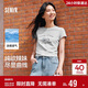 森馬（Semir）涼感T|短袖T恤女短款小狗夏2025小心機修身正肩上衣109325100020