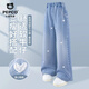 小豬班納女童牛仔褲2025春秋新款中大童秋天寬松褲子兒童韓式直筒褲 【愛(ài)心刺繡牛仔褲】ACNK淺藍 160 【推薦體重80-100斤】