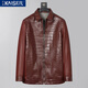 凱撒（KAISER）鱷魚(yú)皮皮衣男灣鱷皮夾克男裝連帽拼接綿羊皮款真皮皮衣私人定制 私人定制不提換 5XL
