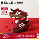 百麗（Belle）馬年系列跑道板栗德訓鞋女26春新商場(chǎng)厚底休閑板鞋E9Z1DAM6 紅色 36