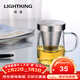明尊（LIGHTKING）泡茶杯 玻璃茶具杯水杯花茶杯 不銹鋼過(guò)濾耐熱帶蓋水杯 SG-01【380ml】