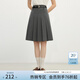 范思藍恩范思藍恩減齡學(xué)院風(fēng)百褶裙女2025春裝高腰顯瘦百搭a字半身裙1057 灰色(短款） S