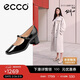 愛(ài)步（ECCO）復古時(shí)尚優(yōu)雅方頭瑪麗珍粗跟高跟鞋 型塑290963 黑色37