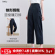 百圖betu女裝2025夏季新款休閑哈倫褲顯瘦九分鐮刀褲褲子女2507T41 藏青 M