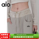 ALO YOGA寬松闊腿拼色跑步健身直筒褲戶(hù)外休閑瑜伽褲 女 椰子奶油 M