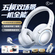 iKF King G主動(dòng)降噪藍牙游戲耳機頭戴式五模2.4g有線(xiàn)7.1音效LDAC高解析耳麥電競三角洲fps專(zhuān)用煙云灰