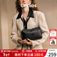 蔻一（Cnoles）包包女士2026新款單肩斜挎包真皮腋下包高檔輕奢時(shí)尚軟方包 2026跨新年情人節禮物送女友