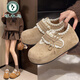 啄木鳥(niǎo)勃肯鞋女款2026年新款春季女鞋軟底蕾絲一腳蹬懶人百搭單鞋 米色 37 (235mm)