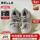 百麗（Belle）周雨彤同款藍鯨高幫老爹鞋女26春紅色商場(chǎng)厚底休閑鞋E8X1DAM6預售 紫色低幫-絨里【周雨彤同款】 37