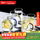 唯銘諾玻璃喝水杯耐熱茶杯子套裝家用帶把透明高硼硅玻璃杯 6只裝300ML