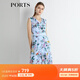 PORTS寶姿新品女裝V領(lǐng)不規則印花連衣裙LN8D268HPS065 天藍色印花 XS (2)