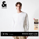 杰克·瓊斯（JACK&JONES）男裝夏季新款男士舒適基礎百搭日常休閑圓領(lǐng)寬松長(cháng)袖T恤225302001 A06本白色 常規 XL （185）