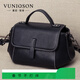 曼尼瓊詩(shī)（VUNIQSON）品牌輕奢手提包女士時(shí)尚大氣托特包大容量潮流真皮單肩斜挎包女 黑色 小號
