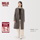 MUJI女式 羊毛混 切斯特大衣毛呢外套女款女裝衣服25年冬季 BD10LA5A 深咖啡棕色 S (155/80A)