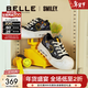 百麗（Belle）SMILEY聯(lián)名流浪玩家涂鴉帆布鞋女商場(chǎng)款高幫休閑鞋3ZJC4CM5 黑色 38 (240mm)