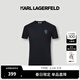 Karl Lagerfeld卡爾拉格斐輕奢老佛爺男裝夏款圓領(lǐng)休閑短袖T恤231N1707 黑色 M