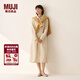 MUJI 女式 木棉混燈芯絨長(cháng)袖連衣裙女裝裙子長(cháng)裙連身裙冬季襯衫裙 象牙色 S （155/80A）