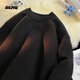 OEMG秋冬季新款圓領(lǐng)毛衣男女加絨加厚套頭上衣服寬松慵懶風(fēng)針織衫內搭 TM101JR黑色-加絨 【高品質(zhì)】 4XL [建議175-190斤]