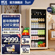 HCK哈士奇冰吧168L家用復古客廳冰箱冷藏冷凍飲料柜保鮮茶葉柜辦公室酒柜墩墩吧SC-168DA-S 奶茶色丨冷藏丨大容量189L