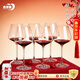 青蘋(píng)果水晶玻璃紅酒杯468ml 6只裝 勃艮第大肚杯洋酒杯葡萄酒杯高腳杯