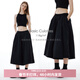 PSO Brand日系七分裙褲女裝寬松春夏季潮牌半身裙休閑長(cháng)裙 墨黑色Black M
