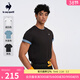樂(lè )卡克（Le coq sportif）法國公雞夏季男士圓領(lǐng)短袖T恤 L242MCNA0314 黑色 XL