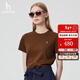 哈吉斯哈吉斯女裝 夏季款女士多色圓領(lǐng)休閑短袖T恤女ASTSE0CBE51 棕色BW L (165/88A 40)