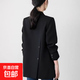 高級感黑色西裝外套大碼寬松顯瘦女春秋款2026春秋新款西服上衣 黑色 XL 建議115-130斤