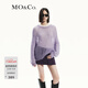 MO&Co.針織衫含馬海毛綿羊毛清透鏤空慵懶罩衫燈籠袖輕暖摩安珂 流云紫色 M 165