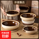 老式耐高溫酒精爐小火鍋爐子商用土缽干鍋專(zhuān)用鍋具家用陶瓷砂鍋煲 9英寸土菜缽【淺】（23CM）·棕色+酒精爐 1100ml
