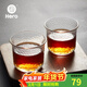 Hero 日式錘紋杯透明玻璃咖啡杯耐高溫茶杯防滑水杯手沖咖啡杯 90ml-日式錘紋杯-兩只裝