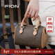 菲安妮（FION）女包波士頓手提包時(shí)尚斜挎包老花小包包情人節禮物 啡/駝