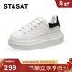 星期六（St&Sat）女鞋新款學(xué)院風(fēng)麥昆鞋舒適休閑運動(dòng)板鞋小白鞋 黑色 37