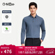 金利來(lái)【莫代爾羊毛/保暖】秋冬男士長(cháng)袖polo衫T恤打底上衣 灰藍 XL