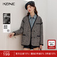 KBNE洋氣小香風(fēng)女士短外套2025新款寬松夾克灰色高級感上衣春秋女 灰色花料 M