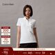Calvin KleinJeans夏季女士休閑字母印花通勤ck純色修身翻領(lǐng)短袖T恤POLO衫 YAF-月光白 S