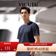 威可多（VICUTU）男士短袖T恤舒適百搭商務(wù)通勤百搭圓領(lǐng)半袖 藍色 L