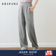 詩(shī)凡黎（‘S EIFINI）詩(shī)凡黎休閑褲2025年春新款韓版寬松香蕉褲時(shí)尚百搭高腰顯瘦哈倫褲 淺灰色 M