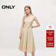 ONLY夏季休閑百搭方領(lǐng)修身中長(cháng)款吊帶連衣裙女|124207134 HH9 骨白色 M (165) 84A