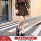 香影咖色百褶半身裙女2025冬季新款垂感梨形身材遮胯高腰a字短裙 咖色 L 165/68A/110-125斤